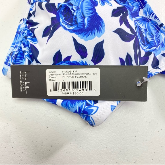 Nicole Miller NWT Over The Shoulder Bikini Top L - Picture 12 of 14